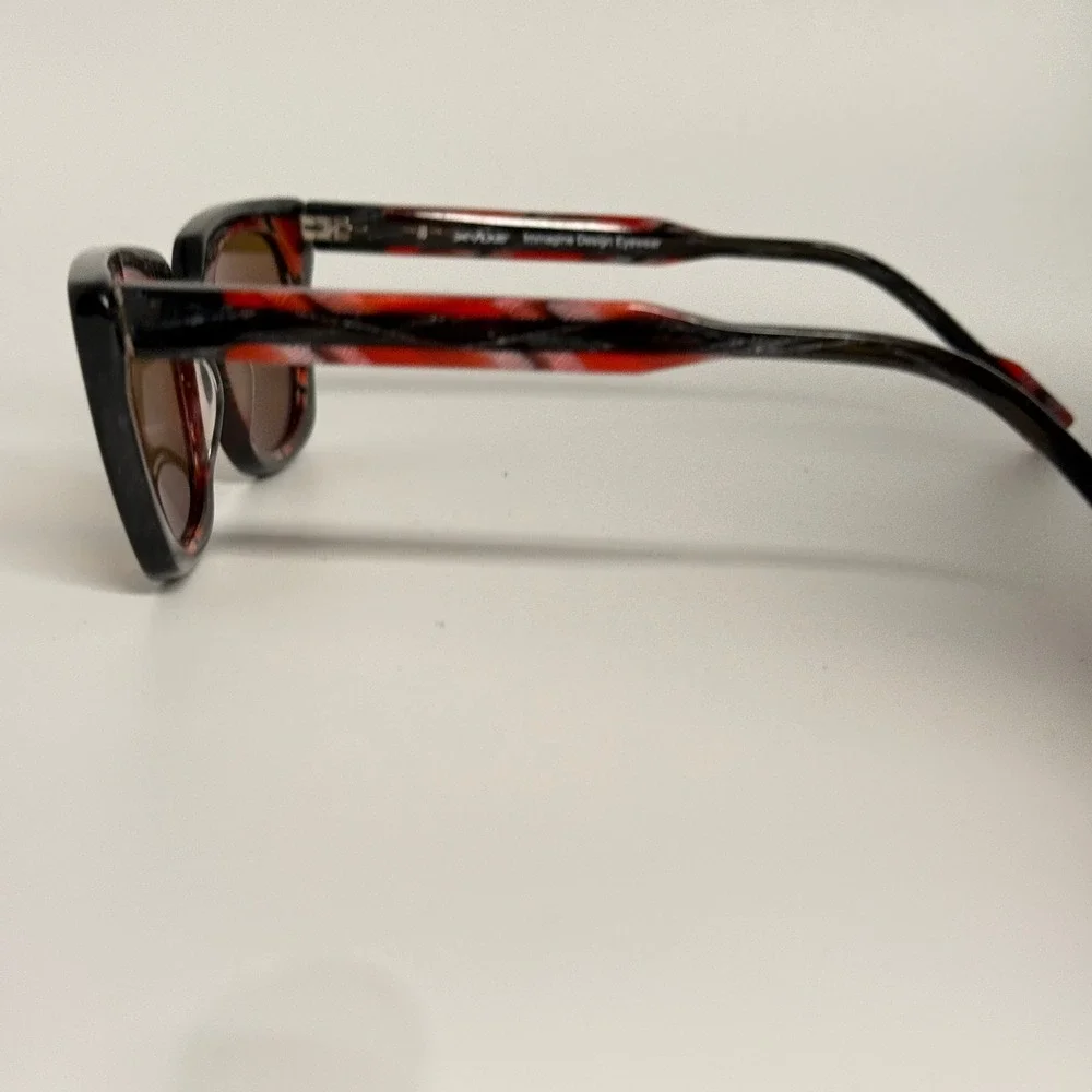 X-IDE‎ Mimosa C3 Sunglasses Red Black Plaid Immagine Design Eyewear 49-18-140